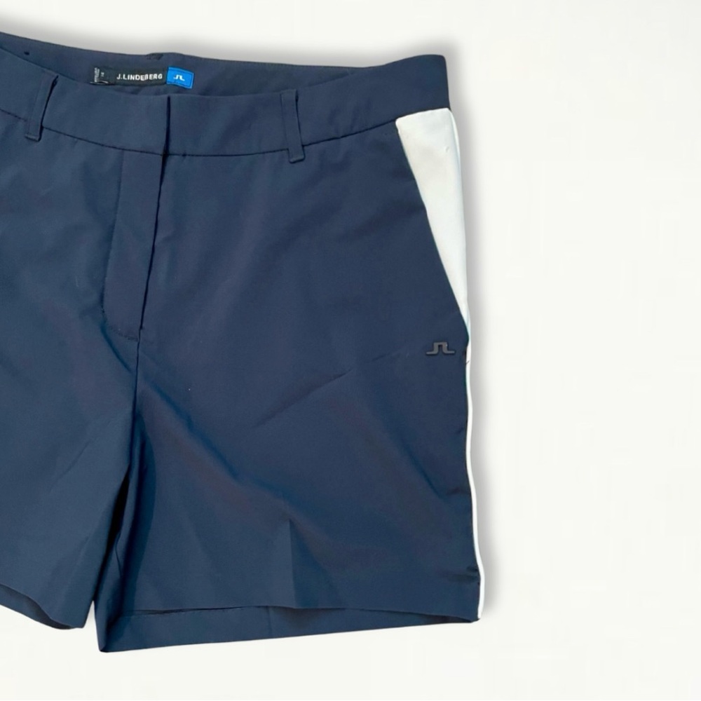 SOLD J. Lindeberg Gwen Short Micro Women’s Athletic Golf Shorts Navy + White - Picture 4 of 16